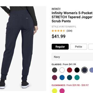 Infinity Women's Size M Scrub Pants in Navy